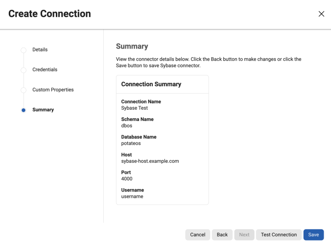 create connection summary