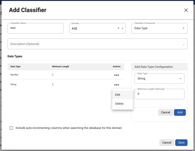 manage classifiers
