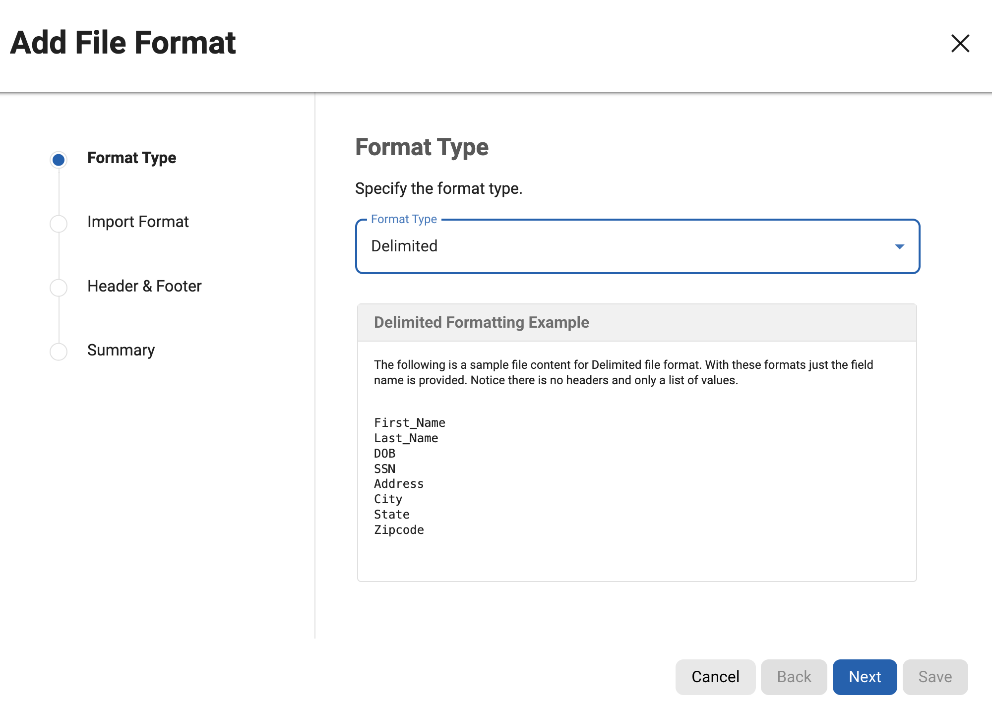 import file formats import file formats