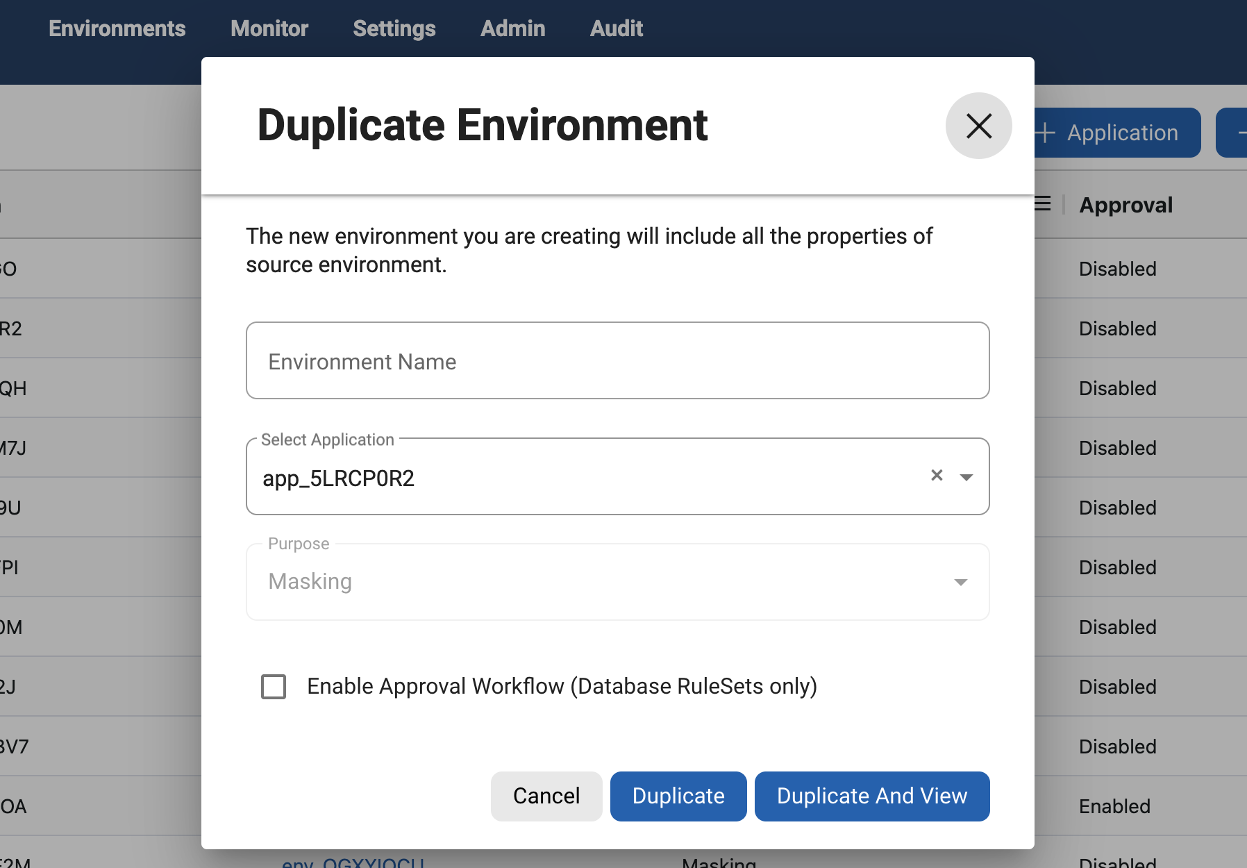 manage environments manage environments
