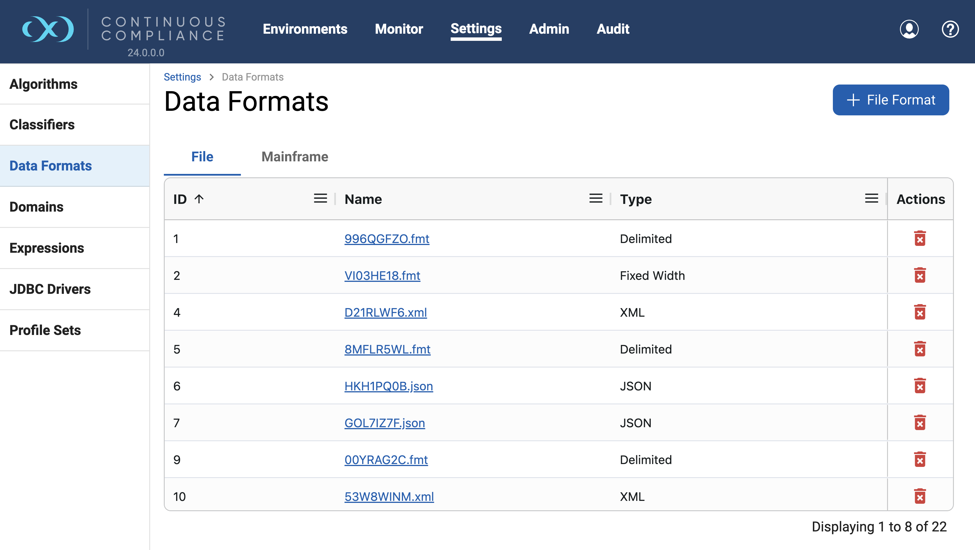 manage file formats manage file formats