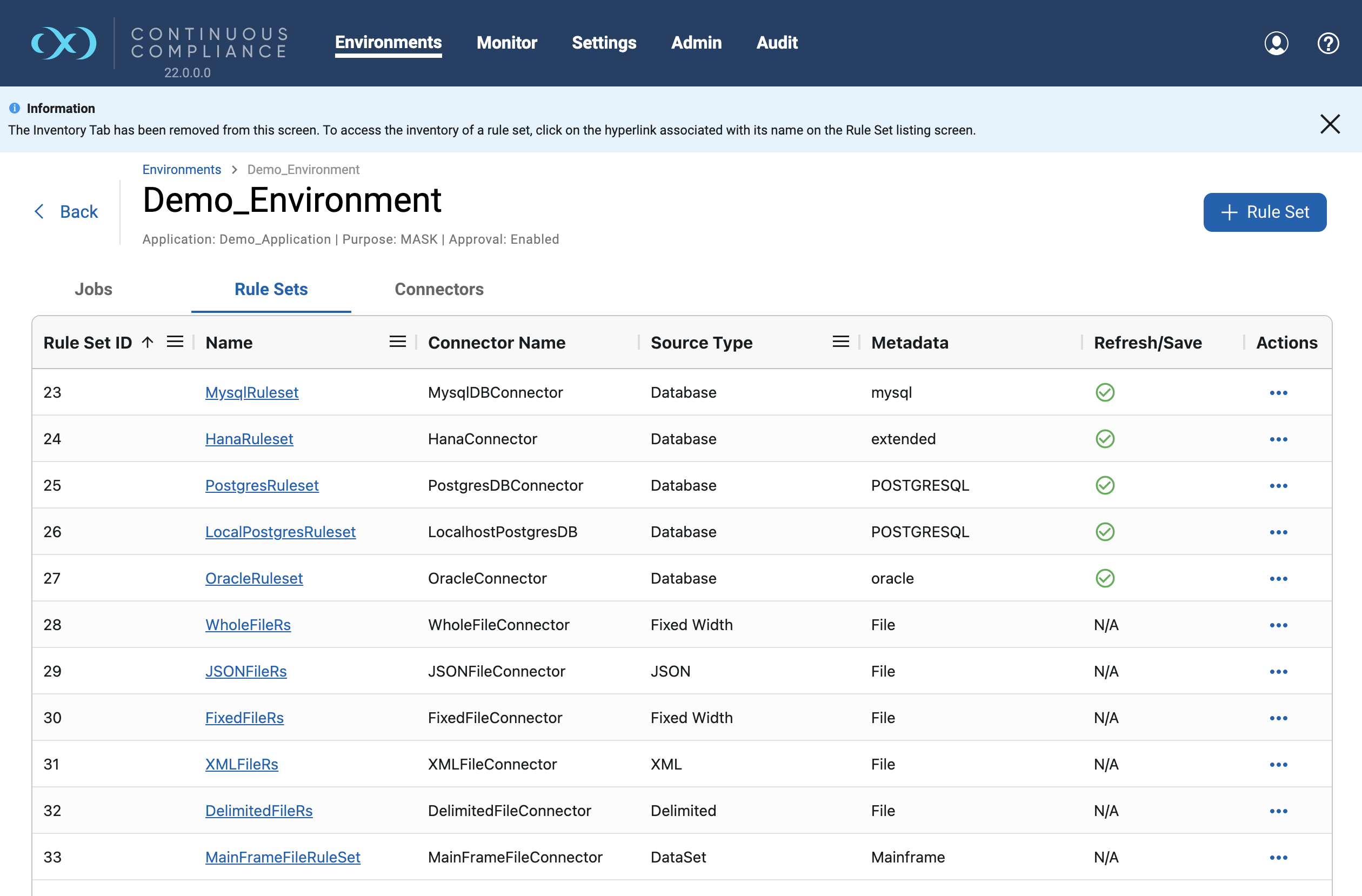 managing rule set managing rule set
