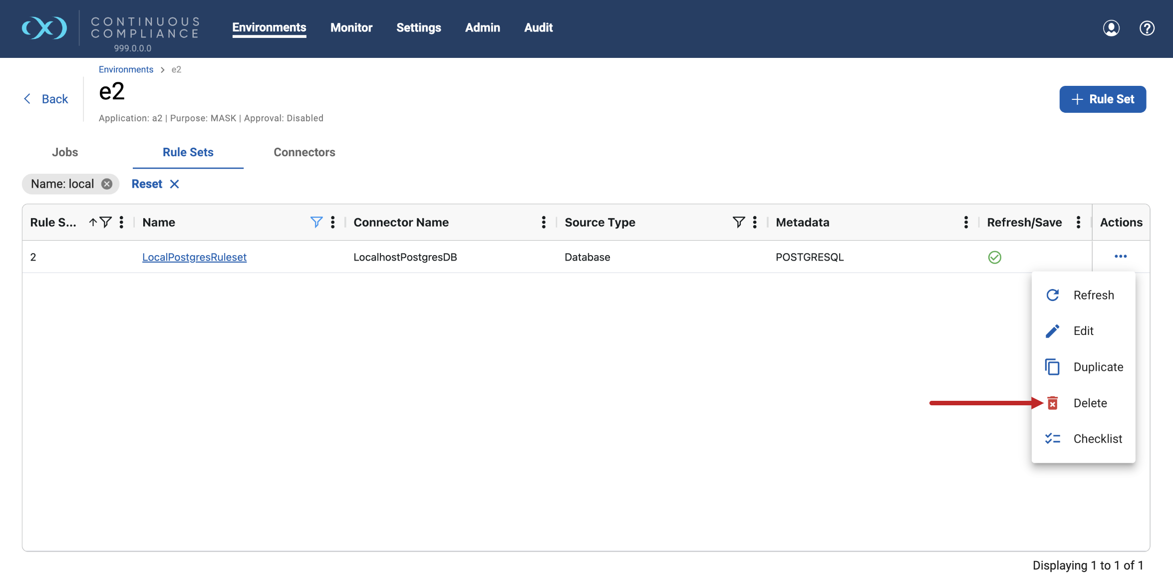 manage rule set manage rule set