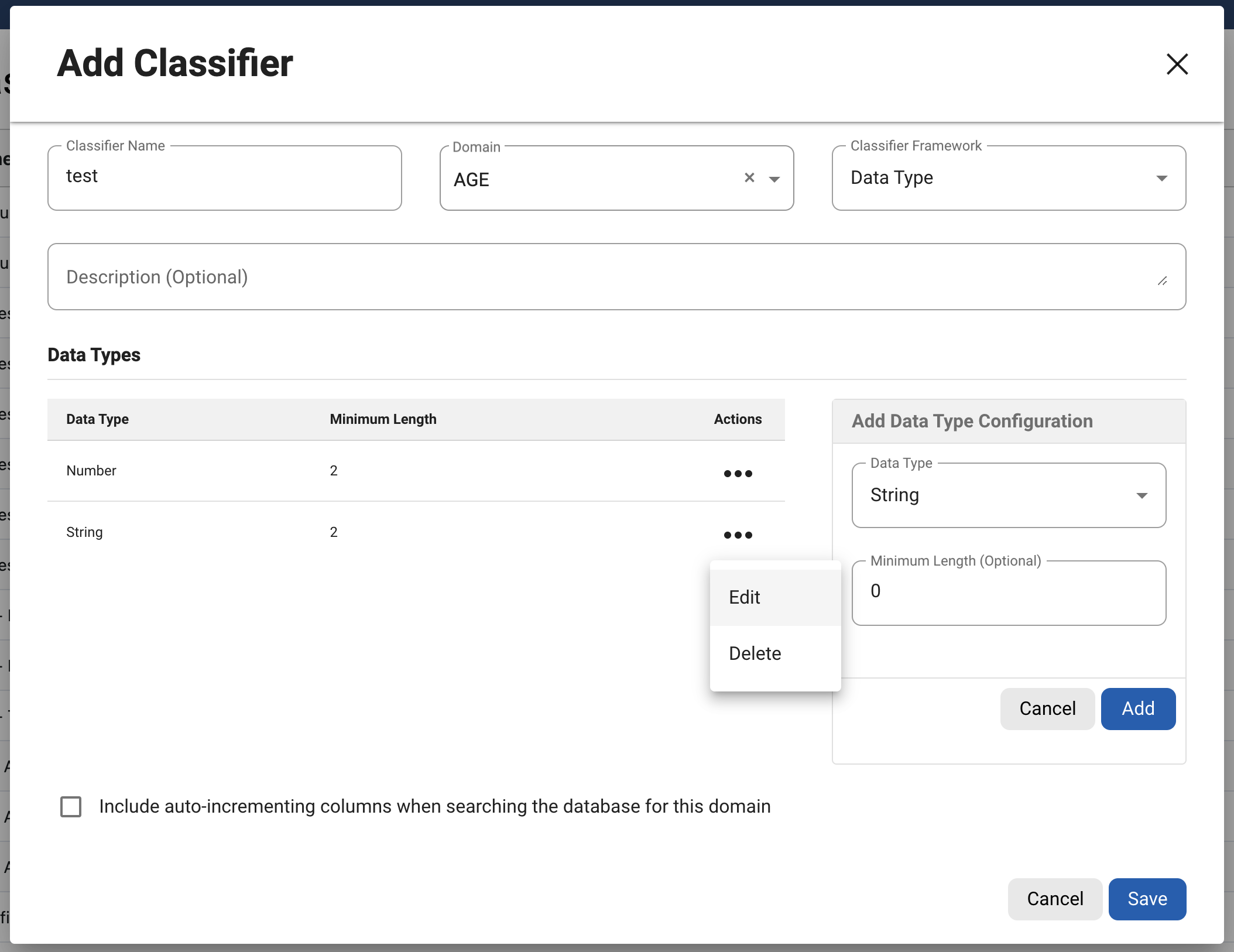 manage classifiers manage classifiers