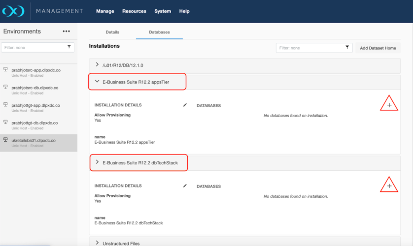 Oracle EBS discovery operations