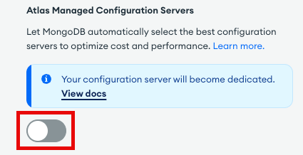 atlas managed setting