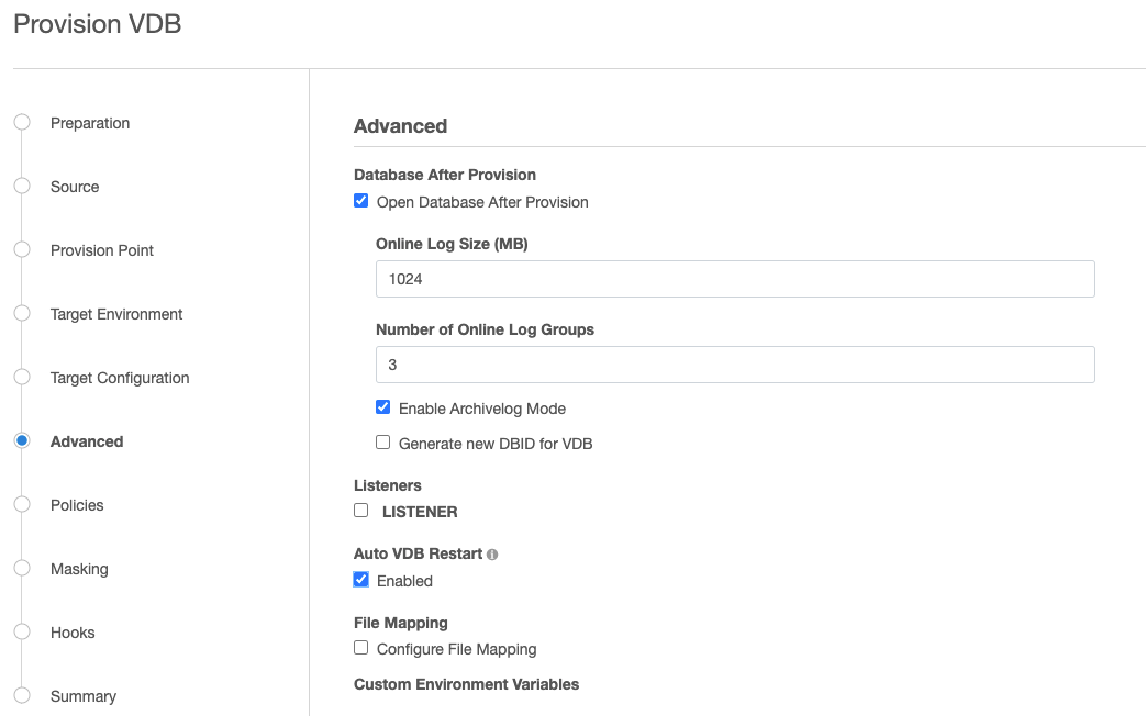 Customizing VDB file mappings