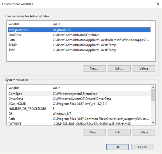 set up environment variables