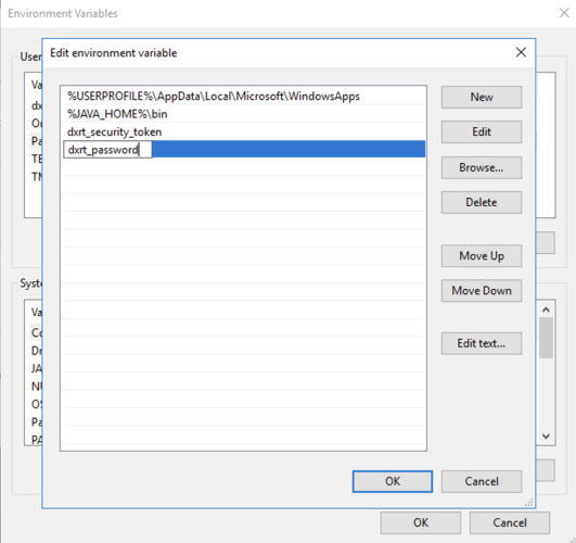 set up environment variables
