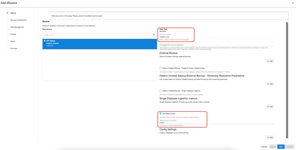 postgresql staging push