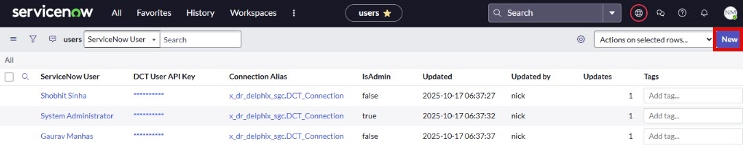 Service new user Service new user