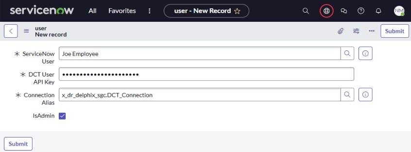 ServiceNow user submit ServiceNow user submit