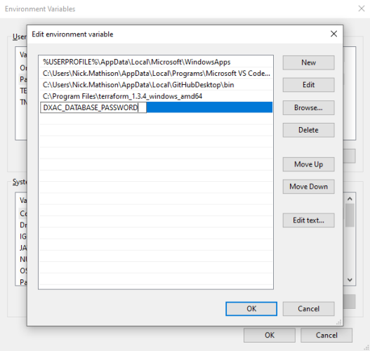 set up environment variables